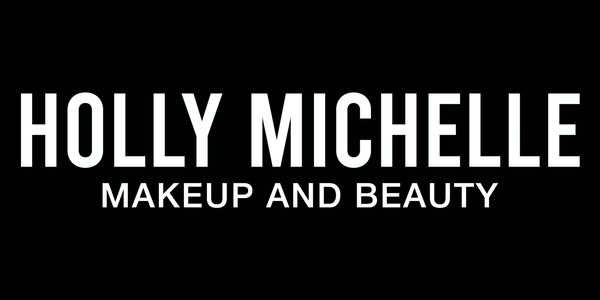 Holly Michelle Makeup and Beauty logo in bold white text on black background.