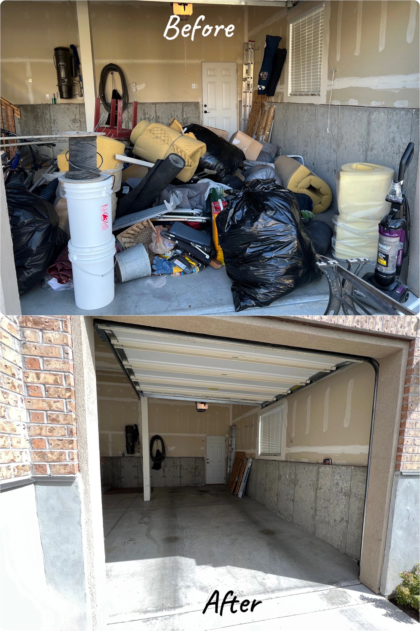 Garage clean out before and after