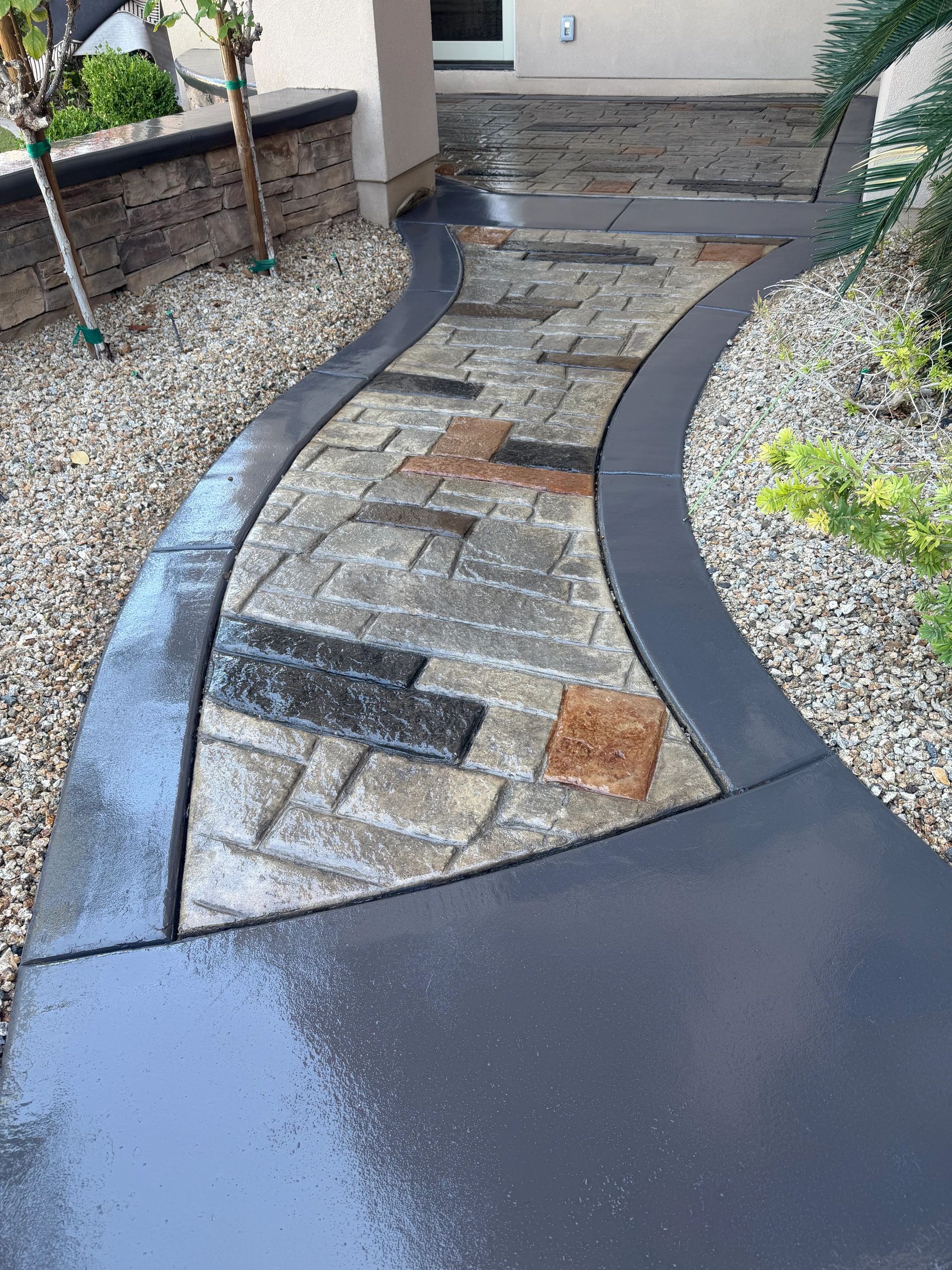 Concrete Staining and Sealing on walkways and patios