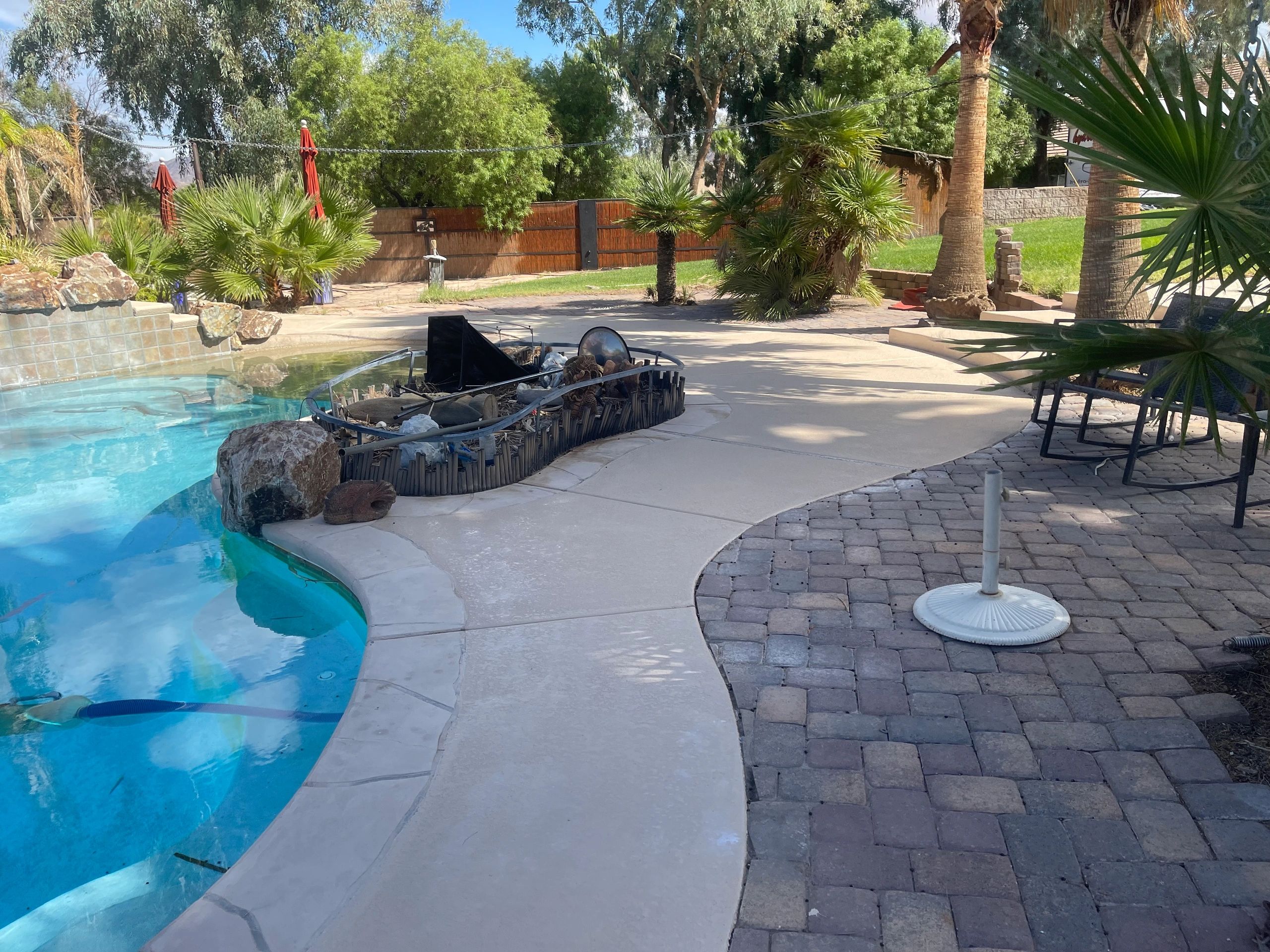 Coating, staining and sealing on pool decks concrete surfaces