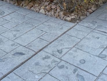 Concrete staining in a custom 2 tone color