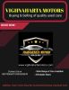 Vighnaharta Motors logo with tagline and services.