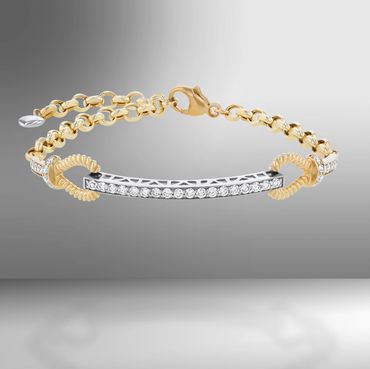Two Tone Bracelet with Diamonds