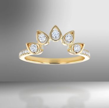Yellow Gold Band with Diamonds
