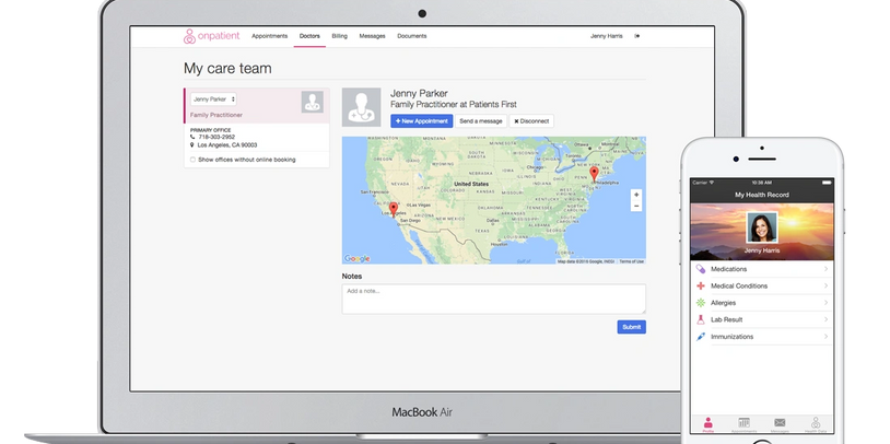 Patient Portal Interface Screenshot