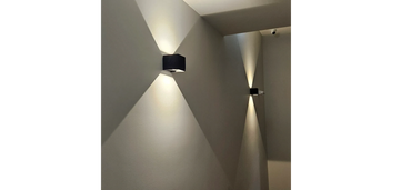 3D Printed Customised Lighting with Company Logo - movable fins to create different angles of light