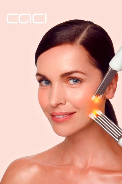 CACI facial - Jowl lift microcurrent treatment with LED technology