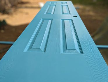 a blue painted door