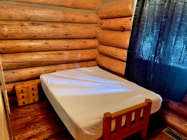Bedroom of Engelmann Spruce Lodge at Trestle Park in Ginger Blue - Noel, Missouri