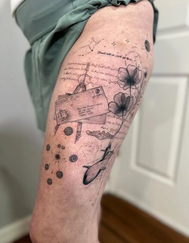 Sexy female tattoos. Elegant tattoo ideas Tampa. Best Fine Line tattoos in tampa Florida.