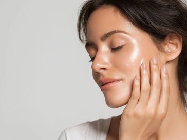 A young woman with glowing skini