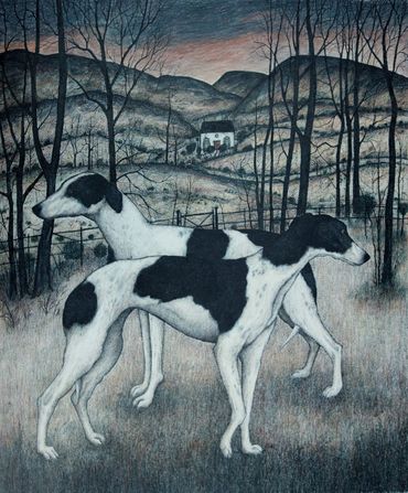 The Greyhounds, 74 x 61 cm