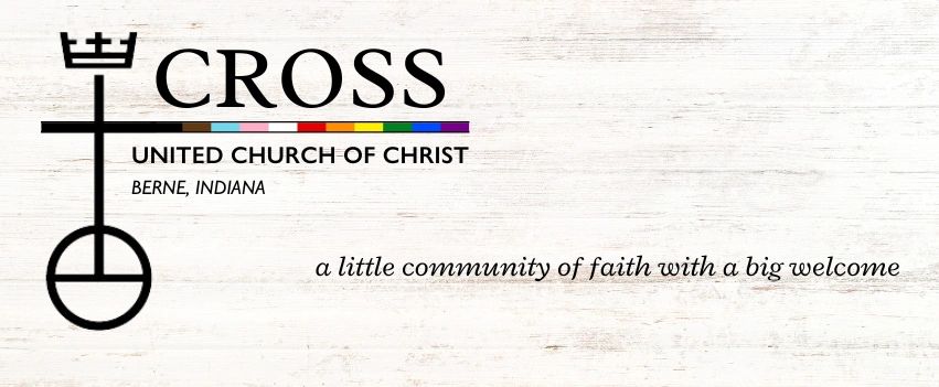 Logo for Cross UCC, with the tagline "a little community of faith with a big welcome"