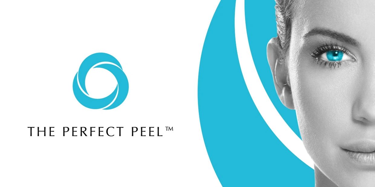 The Perfect Peel logo and an image of a women face