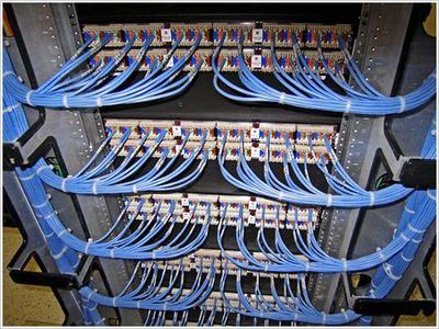 network wiring, cat6 cabling install, patch panels, cat5e patch panels, cat6 patch panels. 