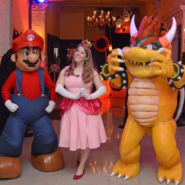 Mario, Princess Peach, and Boswer. All costumes by Walking Legend Studios.