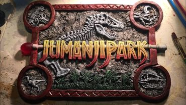 A Jumanji board, but Jurassic Park themed!