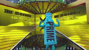 The Prime Bottle costume I made for Wrestlemania 2023, worn by KSI.