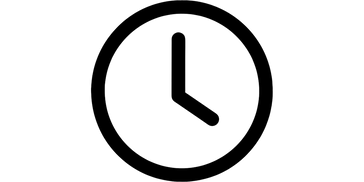 black & white circle analog clock showing 4 o’clock. No numbers or secs hand. Only minutes & hours