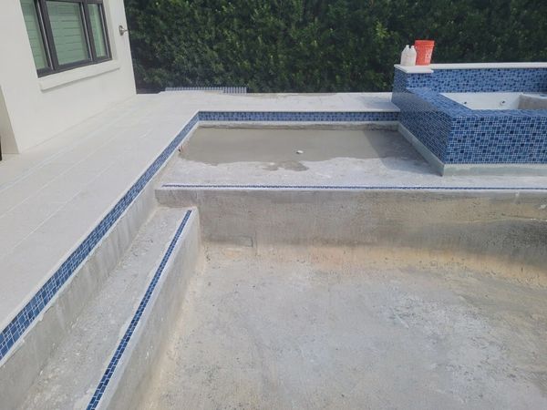 Pool Prep, Pool Tile, Pool Steps, Pool Sunshelf
