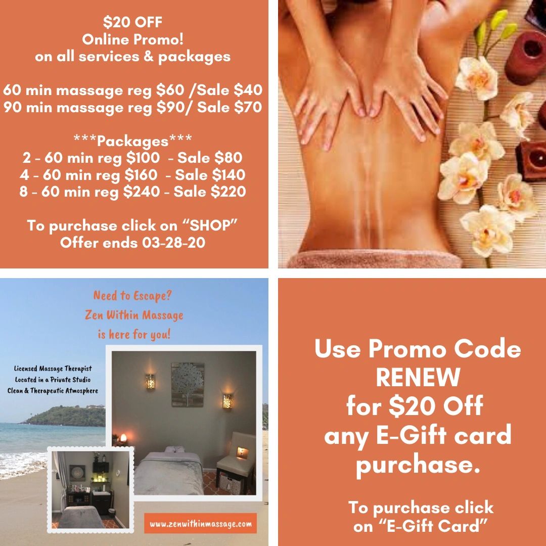 Zen Within Massage and Wellness Spa Massage Rates, Massage Therapy