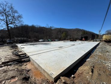 A picture of the finished slab at the Great Smokey Mountain Railroads