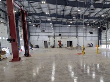 Grind and sealed floor in a commercial building in Western North Carolina