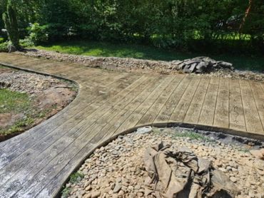Wood plank stamped concrete!