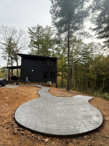 Ashlar slate design with a gray color completed in Fletcher, North Carolina!