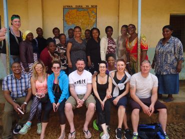 Teachers and sponsors at Makuyuni Primary School. They donated to the school feeding program