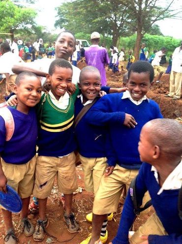 Students of Makuyuni Primary School were happy to receive guests who were staying at Babylon Lodge