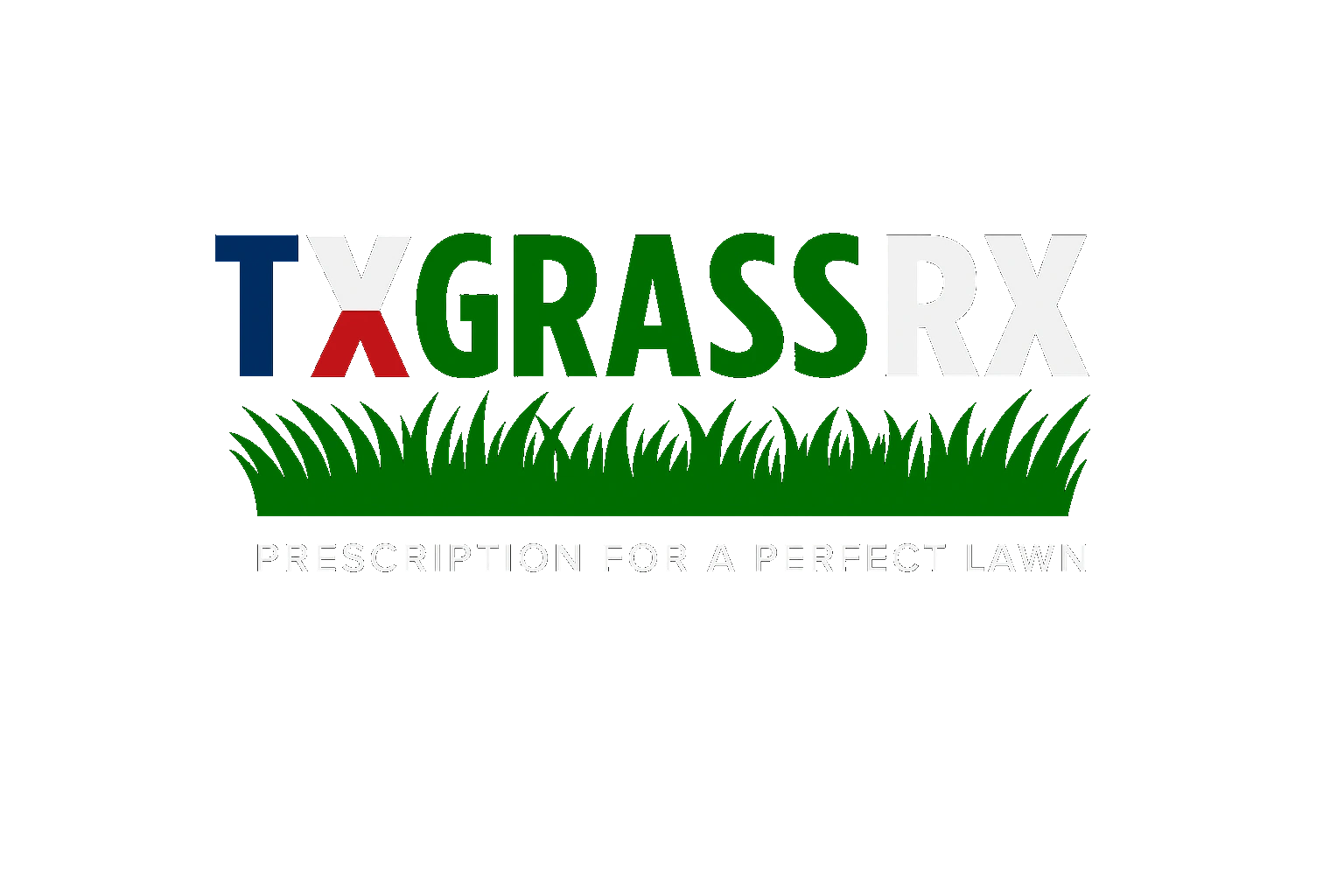 Logo for TX Grass RX with grass and lawn care theme.