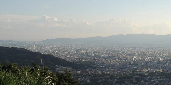 Scenic view of Kyoto from Mount Daimonji