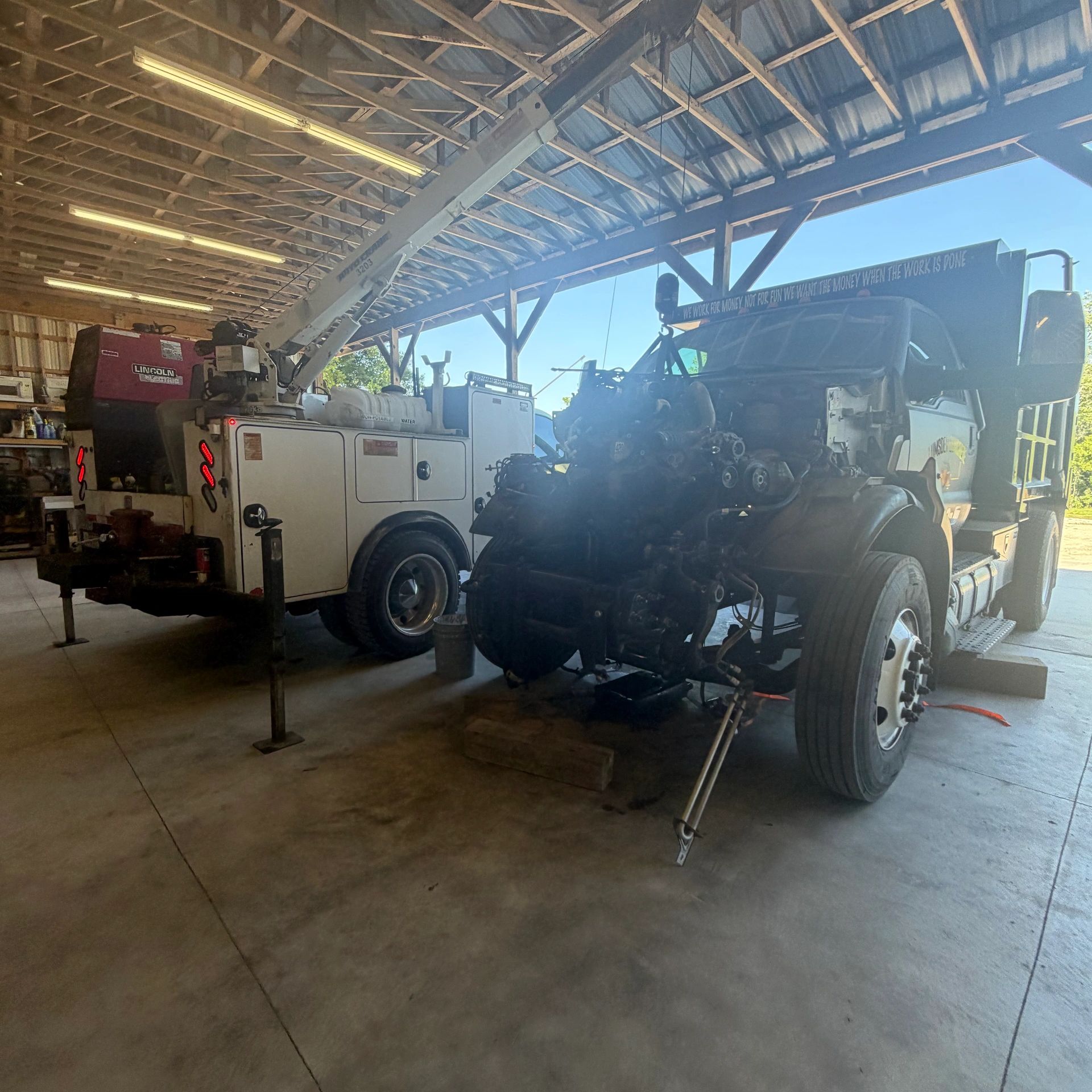 Severns Diesel mobile service truck performing on-site heavy equipment repair