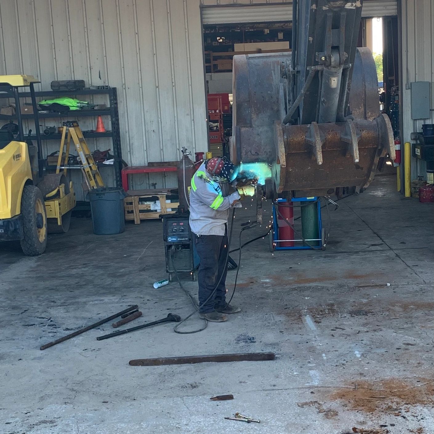 Severns Diesel technician performing hands-on repair work in the shop