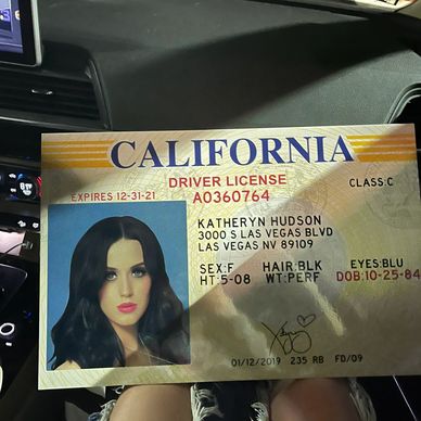ID Card Driver License Katy Perry, DJ Jorge Gallardo Entertainment, Carnet, Identificación, Hudson