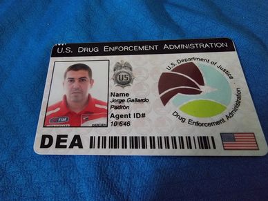ID Card DEA Departamento Antidroga
Jorge Gallardo Padrón DJ Entertainment, Carnet, Identificación