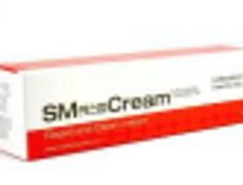 A box of SM muscle cream with red and white packaging.
