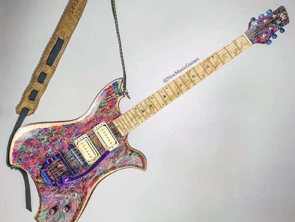 resin art guitar top by new music guitars