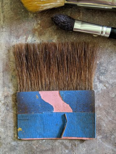 Gilding tools: Squirrel-hair gilder's tip used for application of gold/metal leaf