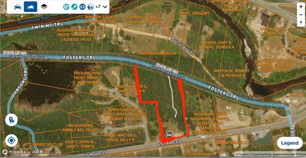 Overhead map of the property and snowmobile trail