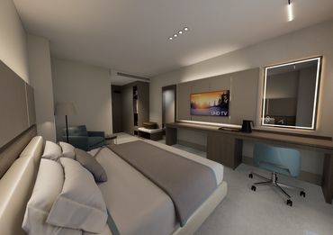 Ramada Bilecik Otel standart oda tasarımı – modern konaklama alanı renderı