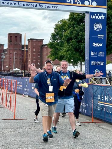 Chris Barron and Shawn Gardner participating in The Dempsey Center's "Dempsey Challenge" in 2024.