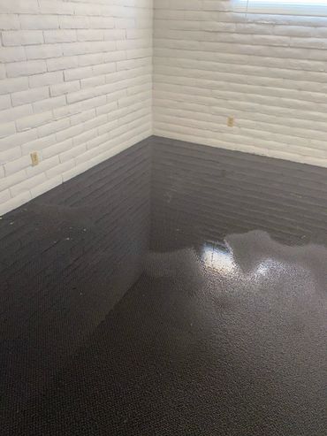 Flooded carpet area