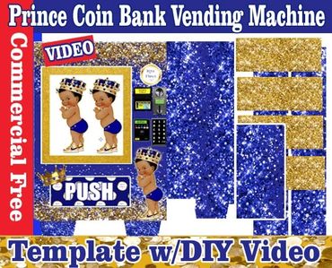 Custom Prince Coin Bank Vending machine Template with DIY Video
