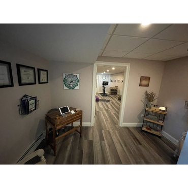 Waiting room at Sacred Space Yoga Therapy