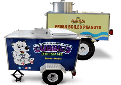 boiled peanut cart and Italian ice cart