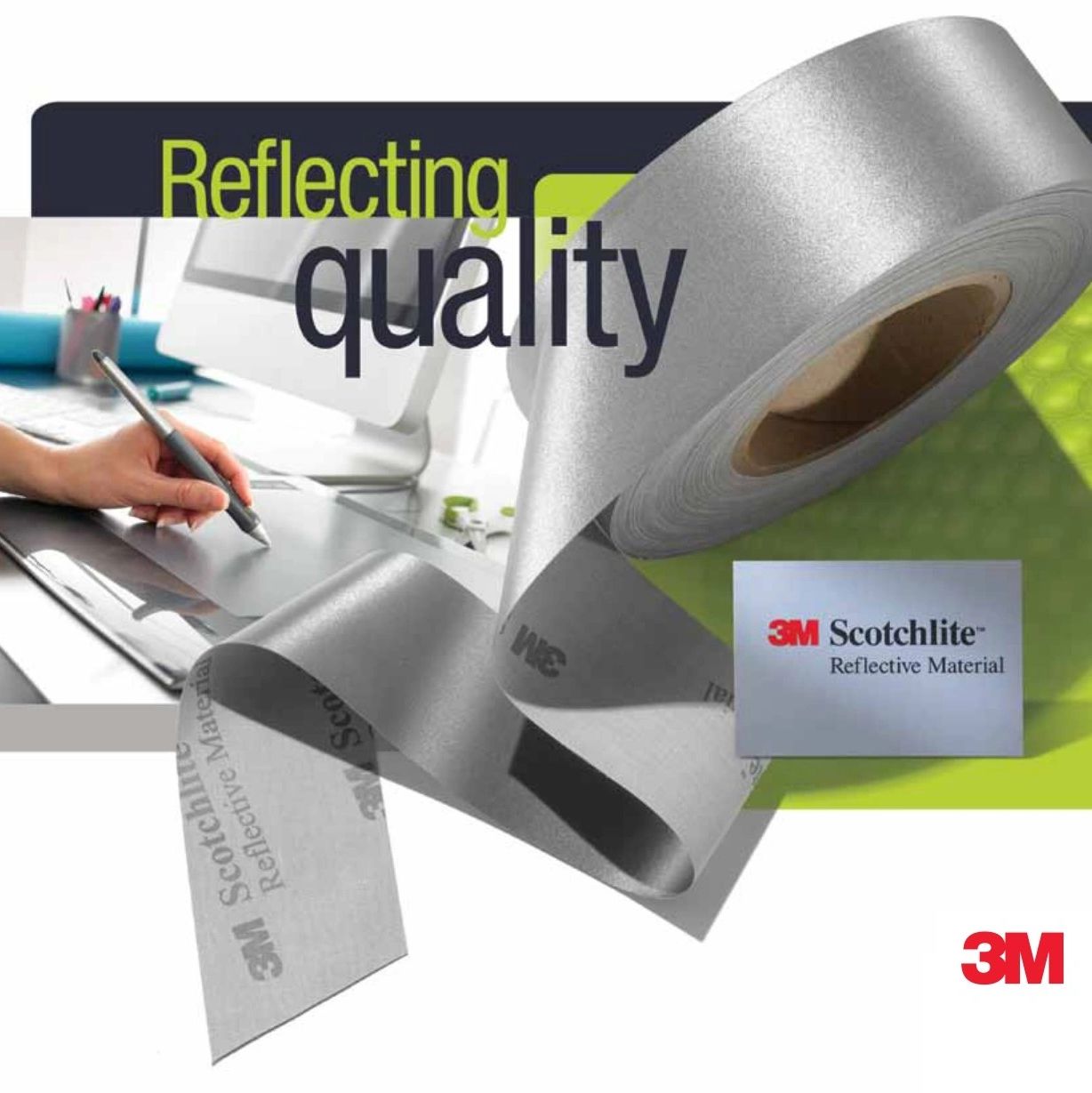 3M Reflective Tape Manufactured by 3M Scotchlite shows the reflecting quality.