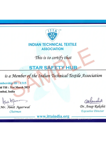 Star Safety Hub become a member of The indian technical textile association (ITTA) certificate
