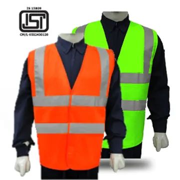 Two dummy Clad in ISI Certified Reflective Jacket Orange and Green